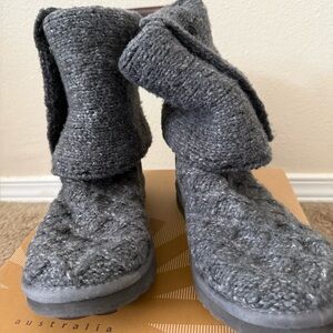 UGG Gray Knit Women's Winter Boots
